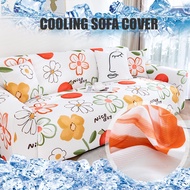Exclusive Flower Printed Sofa Cover Stretchable Universal 1/2/3/4/5 Seater Non-slip Sofa Cover for L-shape Furniture Slipcover Free Foam Sticks