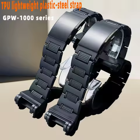 GPW 1000 Plastic Steel Strap For Casio G-SHOCK 5410 GPW-1000 Black Watch Band men's High Quality Res