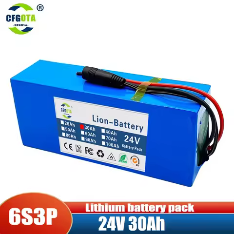 24V 30Ah 6s3p 18650 lithium battery 24V 30000mAh lithium-ion battery pack+charger