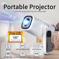 2025 New Mobile Portable Mini Projector 4K HD HDMI White Wall Direct Projection Home Gaming Entertai