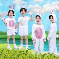 Ready Stock Free Shipping Children's Bunny Costume Little White Rabbit Animal Costume Kindergarten B