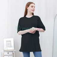 Momiasi - Baju Kaos Ibu Menyusui Wanita Busui Nursing Wear Lengan Pendek Jumbo Bukaan Belahan Sampin