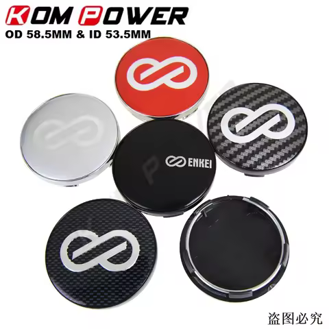 4PCS OD 58MM / ID 53MM Wheel Cap ENKEI Emblem Wheel Center Hub Cap Rim Cover Cap