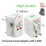 Universal International Travel Adapter With 2 USB Port Travel Power Charger Socket Adapter with UK EU US AU