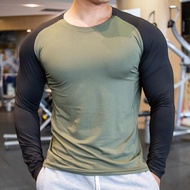 Spandex Compression Breathable Long Sleeve Men Running Fitness Tshirt Elastic Quick Dry Sports Bodyb