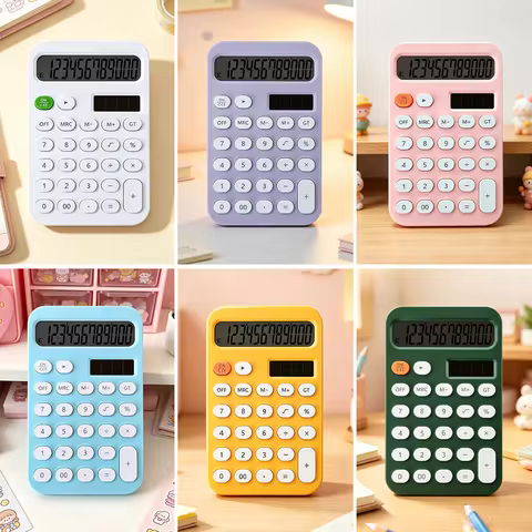 Colorful Intelligent Calculator 12-Digit LCD Scientific Calculator with Hard Case