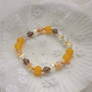 蜂蜜泡泡 / 瑪瑙手鍊 茶晶 黃瑪瑙 黃阿賽 水晶手鍊