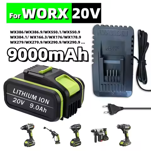 For Worx 20V Li-ion Battery Tools Replacement Battery 6Ah for Worx WA3551 WA3551.1 WX176 WX242 Screw