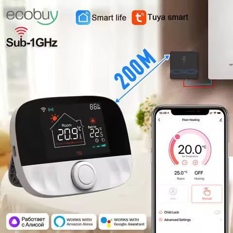 Tuya Wireless Wifi Thermostat Smart WiFi Thermostat Gas Boiler Battery Powered Temperature Controlle