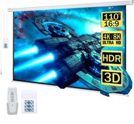 Kayle 110" Motorized Projector Screen Electric Diagonal Automatic Projection 16:9 HD Movies Screen f