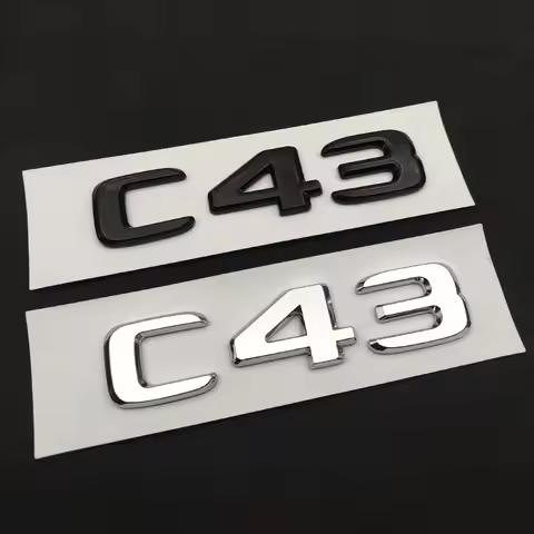 3d ABS Chrome Black C 43 Logo C43 Emblem Letters Car Rear Trunk Badge for W203 W204 W205 C43 Sticker