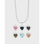 Versatile Niche Pure Silver Light Luxury Design Necklace INS Minimalist S925Clavicle Micro Inlaid He