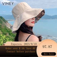 NEW vineyReversible Fisherman Hat Women's Summer Korean-Style UV Protection Sun Hat Women's Big Brim Sun-Proof Hat GD2