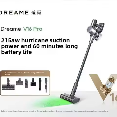 Dreame V16Pro Handheld Cordless Vacuum Cleaner with Large Suction Green Light Dust Detection Mite Re