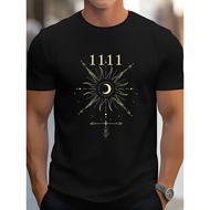 Angel Number 1111 Numerology Spiritual T-Shirt - 100% Cotton Limited Edition Graphic Tee With Celest