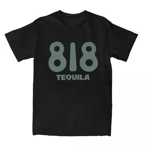 818 Tequila Green Logo T-Shirt Wine Harajuku T Shirts Short Sleeves Y2K Casual Tops Beach Cotton O N