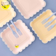 [Lunch Box ToGo] Biscuit Shaped Plate Fork Set Five-Plate Five-Prong x5 Pack (25-Plate 25-Prong) Par