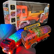 Oil Tank Lorry Tanker Truck 4D Flash Light Music Vehicle Playset mixer garbage truck Lori Minyak Mai