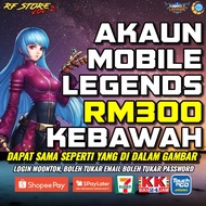 Akaun ML, Akaun Mobile Legends Murah, MLBB Account (RM300 kebawah)