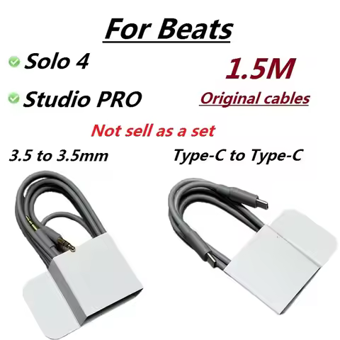 Original audio cable for Beats Solo 4/Studio Pro headphones replacement aux cable,charger data cable