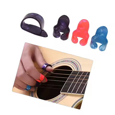 Guitar Accessories Kit Includes 20pcs Silicone Guitar Finger Protectors + 10pcs Guitar Picks + 4pcs 