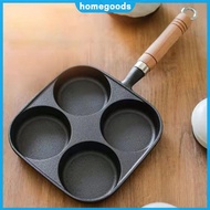 ⚡24H⚡ 4-Hole Egg Frying Pans Wooden Handle Non Stick Egg Burgers Ham Pan Frying Pots
