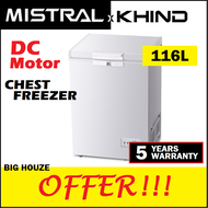 Mistral 116L Chest Freezer MFZ116 DC Motor R600a Energy Saving