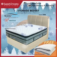 3336 Bed Frame | Frame + 12" Cooling Mattress Bundle Package | Single/Super Single/Queen/King Storage Bed | Divan Bed