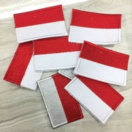 MERAH Wholesale 100 Red and White Bed Bet 3x5cm Red and White Bed Bet Red and White Full Embroidery/