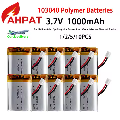 3.7V 803040 1000mAh Rechargeable Polymer lithium ion / Li-ion battery for MP3 player alarm speaker D