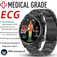 2023 Healthy Blood Sugar Smart Watch Men ECG+PPG Precise Body Temperature Heart Rate Monitor Smartwatch HRV Blood Pressure Watch E430