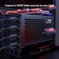 4K 4 Ports HDMI Video Capture Card PCIE Board Game Grabber for Multi Camera Live Streaming Recording