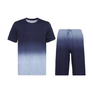 Aimer Mr. Sleepwear Gradient Short Sleeve Home Set for Men Comfortable Breathable Modal Fabric round