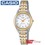 Casio Standard นาฬิกาข้อมือผู้หญิง สายสแตนเลส รุ่น LTP-1129G-7BRDF (หน้าปัดขาวตัวเลข)