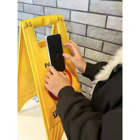Oversized Abstract Exaggerated Fun "No Parking" Sign Phone Case for Apple 15/14 Pro Max, protects yo