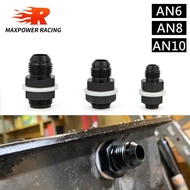 Male AN6 AN8 AN10 Aluminum Fuel Cell Bulkhead Fitting Accessories Black Fuel Cell Bulkhead Adapter F
