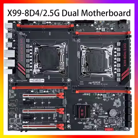 X99 Motherboard Xeon E5 2011-3 Pin Motherboard CPU Set E5 2666V3/2680V4/2696V3 X99-8D4/2.5G Dual Mot