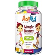 ActiKid Magic Beans 60x Mixed Fruit Flavour | Kids Vitamins | Kids Multivitamin | Childrens Vitamins | Blueberry | Red Berries | Tropical Twist | Gelatine Free | Immunity Booster| Vegan