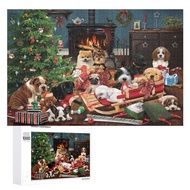 Christmas Puppies Puzzle 500 Color Printing Decompression Puzzle 1000 Piece Wooden&amp;Puzzle Leisure DIY Toy Jigsaw Puzzle