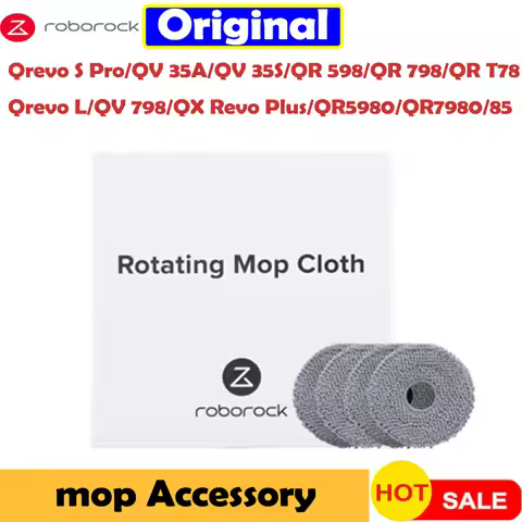 Original Roborock Mop 4pcs Accessory For Qrevo S Pro/QV 35A/QV 35S/QR 598/QR 798/QR T78/Qrevo L/QV 7