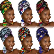 African Ethnic Printed Fabric Source Headscarf and Earrings Two-Piece Set Ankara Earrings