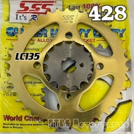 YAMAHA LC135 428 SSS Gold Sprocket