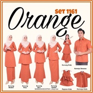 [2024] NEW Orange - Dhia Raya Sedondon Family Baju Kurung Moden | Riau | Mini | Kedah | Kemeja Peplu