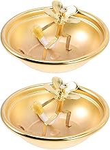 ABOOFAN 2pcs Adjustable Retro Alloy Oil Lamp Dish for Indoor Use Vintage Ghee Lantern with Wick Pure