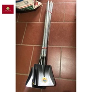 Square shovel with 1.5 m long iron handle, convenient for all jobs