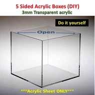 DIY Transparent Acrylic Box/Storage (5sided) acylic sheet only- DIY Figure/lego Display cover-event 