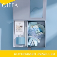 CITTA Flower Bouquet Gift Box Set with Aroma Reed Diffuser 120ML Essential Oil Aromatheraphy Personalised Gift Set Wedding Anniversary Christmas Valentine Women Gift Idea Garden Series