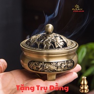 Frankincense Burner - Copper Alloy Burner With Monolithic Molding Sophisticated Design With Fireproof Cotton Lining