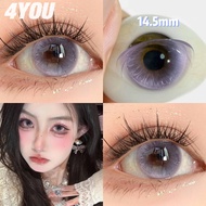 4YOU Lens 1 Pair/2Pcs 0~-8.00 Cosplay Big Eyes Contact Lens Purple Colored Lens Natural Soft Graded 