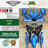 RAPIDO Coverset Yamaha Y16zr SE (58) Merah Biru Grey Body Coverset Sticker Tanam Stripe Y16